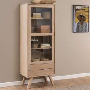 Alisto Wooden Display Cabinet Large In Oak White - UK