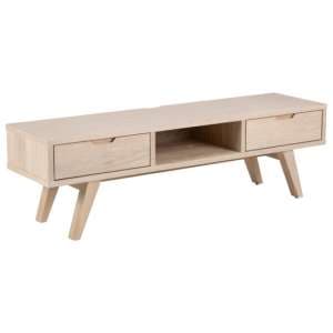 Alisto Wooden TV Stand With 2 Drawers In Oak White - UK