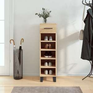 Alivia Shoe Storage Cabinet With 2 Drawers In Sonoma Oak