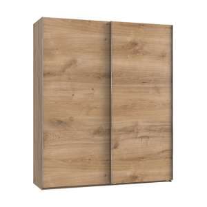Alkesia Wooden Sliding Door Wardrobe In Planked Oak