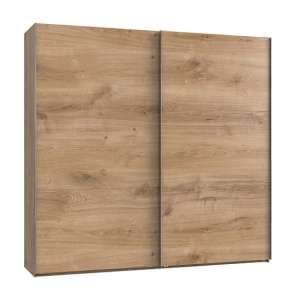Alkesia Wooden Sliding Door Wide Wardrobe In Planked Oak