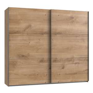 Alkesu Wooden Sliding Door Wardrobe In Planked Oak