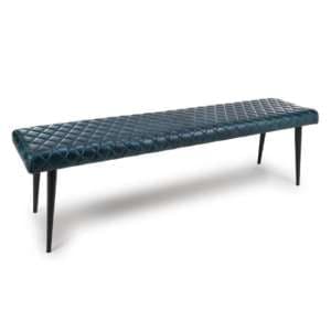 Allen Genuine Buffalo Leather Dining Bench In Blue