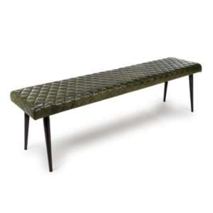 Allen Genuine Buffalo Leather Dining Bench In Green