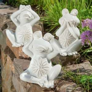 Allen Porcelain Frog Not Hear Sea Speak Sculpture In Light Grey - UK