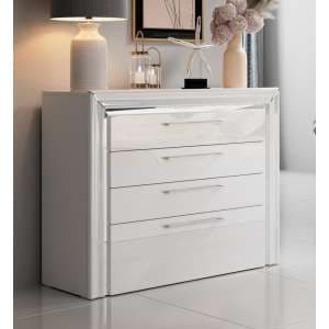 Allen Wooden Chest Of 4 Drawers In White - UK