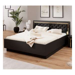 Allen Wooden King Size Bed In Black - UK
