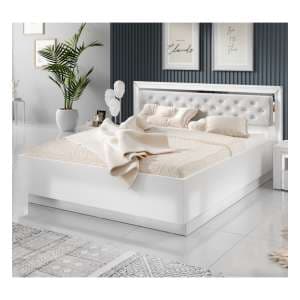 Allen Wooden King Size Bed In White - UK