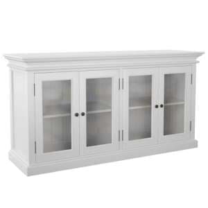 Allthorp 4 Glass Doors Display Cabinet In Classic White