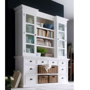Allthorp Storage Bookcase With Basket Set In Classic White