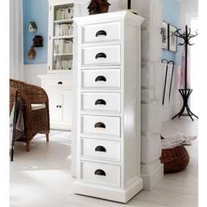 Allthorp Tall Chest Of Drawers In Classic White With 7 Drawers - UK