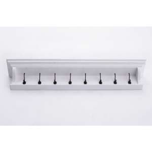 Allthorp Wooden Coat Rack In Classic White With 8 Hooks