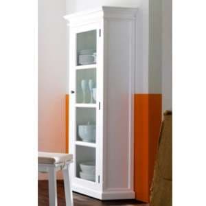 Allthorp Wooden Single Door Display Cabinet In Classic White