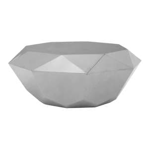 Alluras Diamond Metal Coffee Table In Silver - UK
