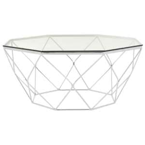 Alluras Coffee Table In Chrome With Tempered Glass Top    - UK