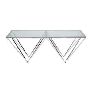 Alluras Coffee Table In Silver With Triangular Base     - UK