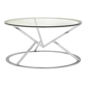 Alluras Corseted Round Coffee Table In Silver - UK