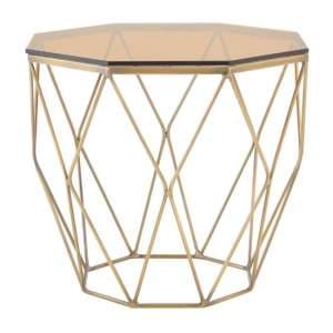 Alluras End Table With Brushed Bronze Base      - UK