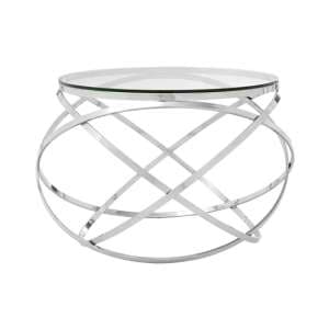 Alluras End Table In Silver With Clear Glass Top    - UK