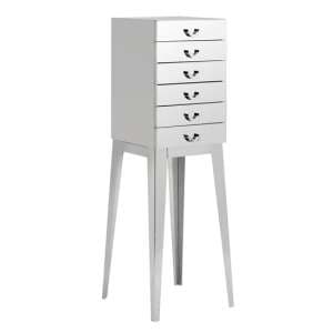 Alluras 6 Drawers Wooden Chest Of Drawers In Silver - UK