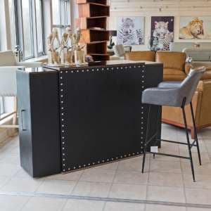 Alpena Extending Breakfast Bar Unit With 2 Drawers In Black - UK