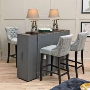 Alpena Extending Breakfast Bar Unit With 2 Drawers In Grey - UK