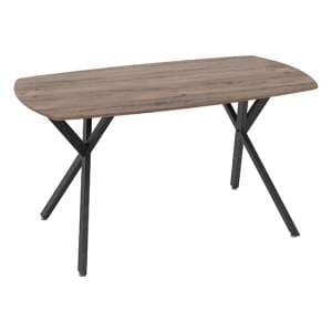 Alsip Wooden Dining Table In Medium Oak Effect And Black