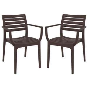 Alto Brown Polypropylene Dining Chairs In Pair