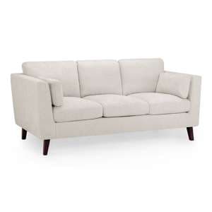 Alto Fabric 3 Seater Sofa In Beige With Wooden Legs - UK