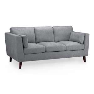 Alto Fabric 3 Seater Sofa In Grey With Wooden Legs - UK