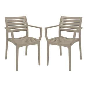 Alto Taupe Polypropylene Dining Chairs In Pair