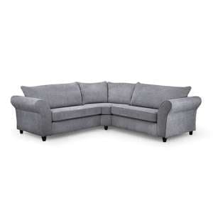 Alton Large Fabric Corner Sofa In Cream With Black Wooden Legs - UK