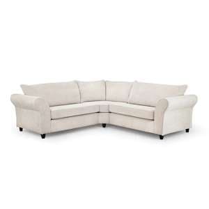 Alton Large Fabric Corner Sofa In Slate With Black Wooden Legs - UK