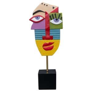 Alton Resin Abstract Face Art Sculpture In Multicolored - UK