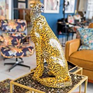 Alton Resin Cheetah Sculpture In Orange - UK