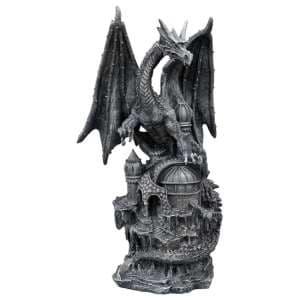 Alton Resin Dragon Sculpture In Grey - UK