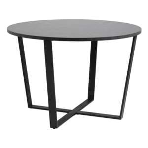 Altoona Round Wooden Dining Table In Black Marble Effect