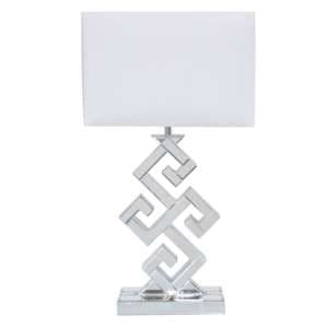 Altoona White Shade Table Lamp With Clear Glass Base