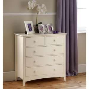 Caelia Chest of Drawers In Stone White With 5 Drawers - UK