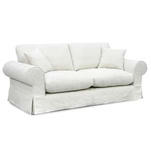 Amarillo Fabric 3 Seater Sofa In White - UK