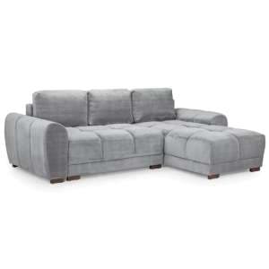 Ambon Plush Velvet Corner Sofabed Universal In Grey