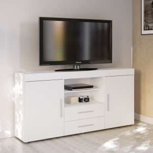 Amerax TV Sideboard In White High Gloss With 2 Doors