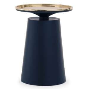 Amiga Round Metal Side Table In Gold And Black - UK