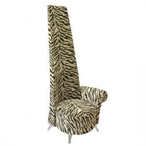 Amily Left Handed Potenza Chair In Gold Velvet Tiger Print