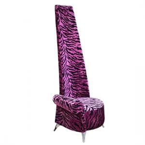 Amily Right Handed Potenza Chair In Purple Velvet Tiger Print