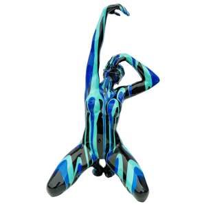 Amorous Yoga Lady Sculpture In Black and Blue