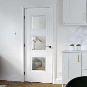 Amsterdam Glazed 1981mm x 686mm Internal Door In White - UK