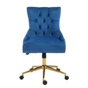 Anatolia Velvet Home And Office Chair In Blue - UK