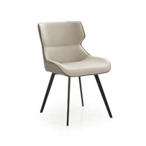 Ancha Dining Chair In Stone And Dark Grey - UK