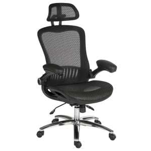 Andrea Luxurious Executive Chair In Black Mesh With Castors